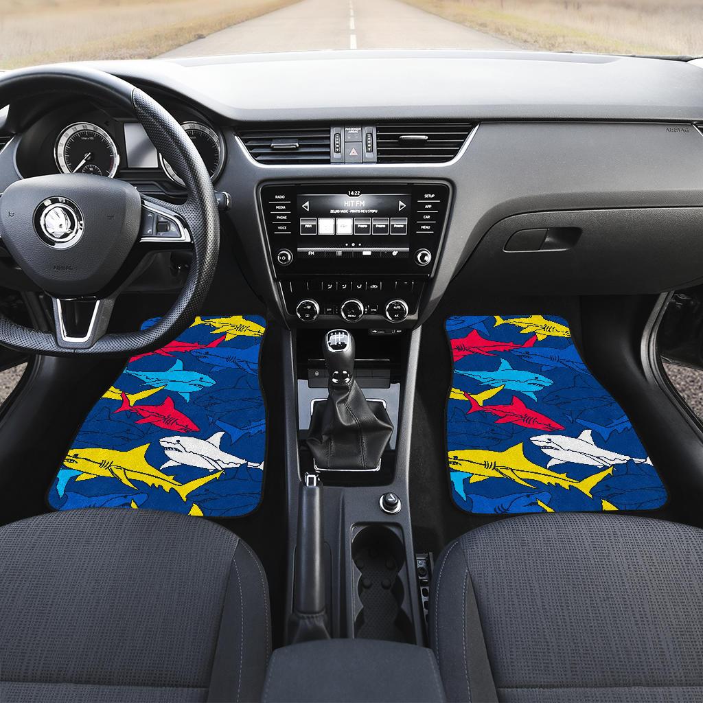 Shark Color Pattern Front and Back Car Floor Mats