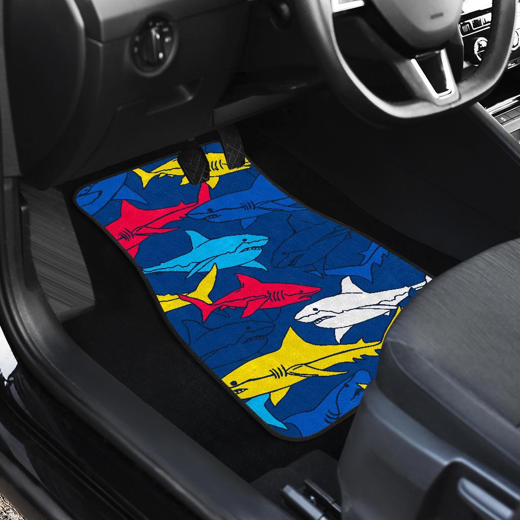 Shark Color Pattern Front and Back Car Floor Mats
