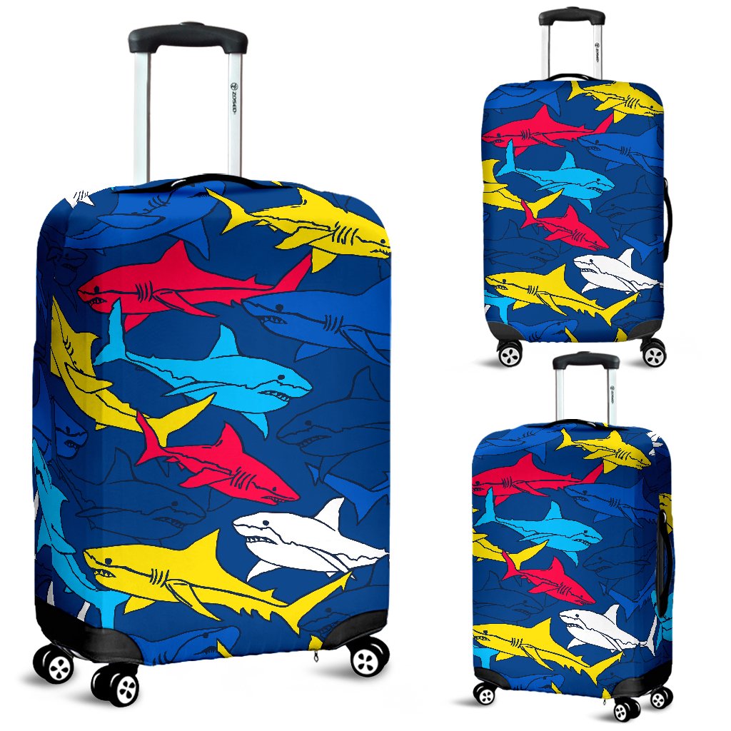 Shark Color Pattern Luggage Cover Protector