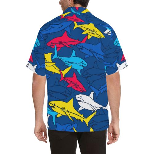 Shark Color Pattern Men Hawaiian Shirt
