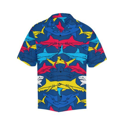 Shark Color Pattern Men Hawaiian Shirt