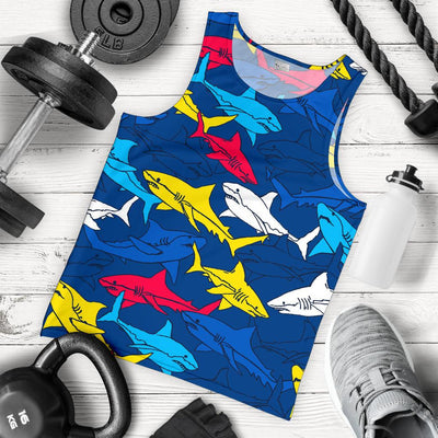 Shark Color Pattern Men Tank Top