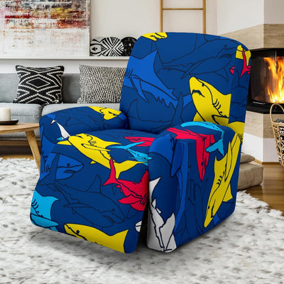 Shark Color Pattern Recliner Slipcover-JORJUNE.COM