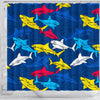 Shark Color Pattern Shower Curtain