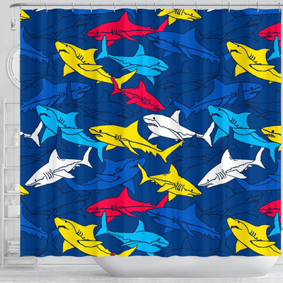 Shark Color Pattern Shower Curtain