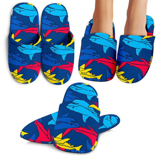 Shark Color Pattern Slippers