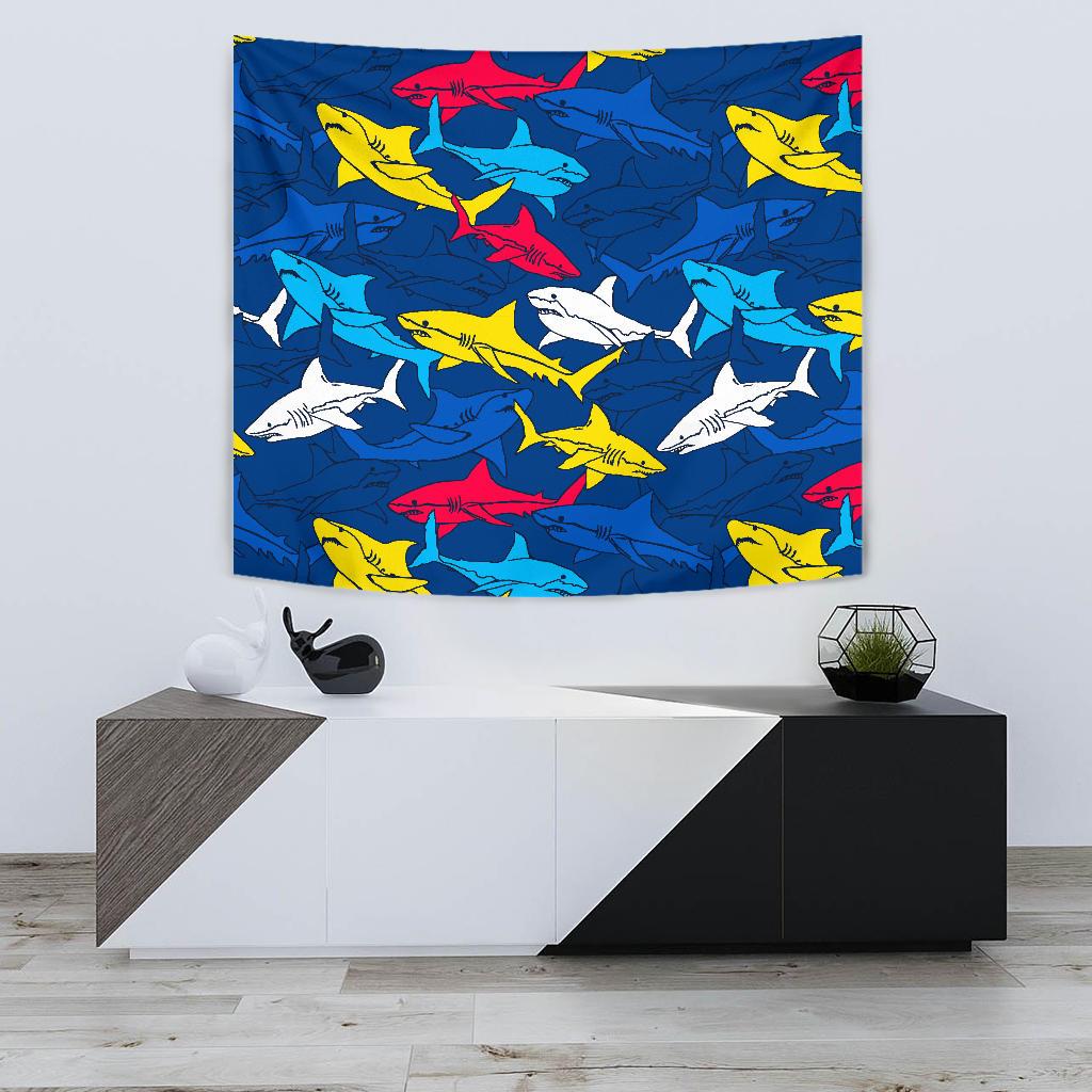 Shark Color Pattern Tapestry
