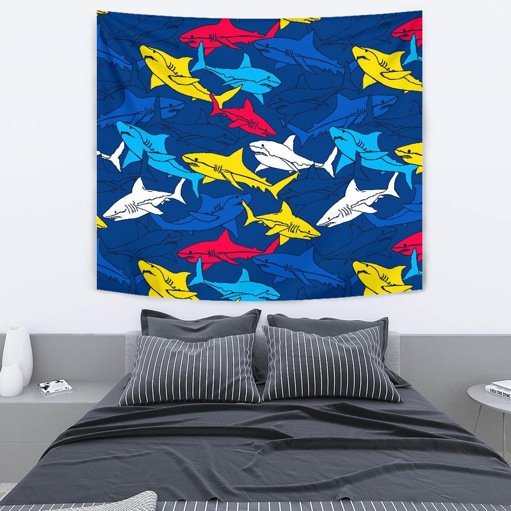 Shark Color Pattern Tapestry