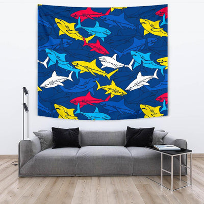 Shark Color Pattern Tapestry