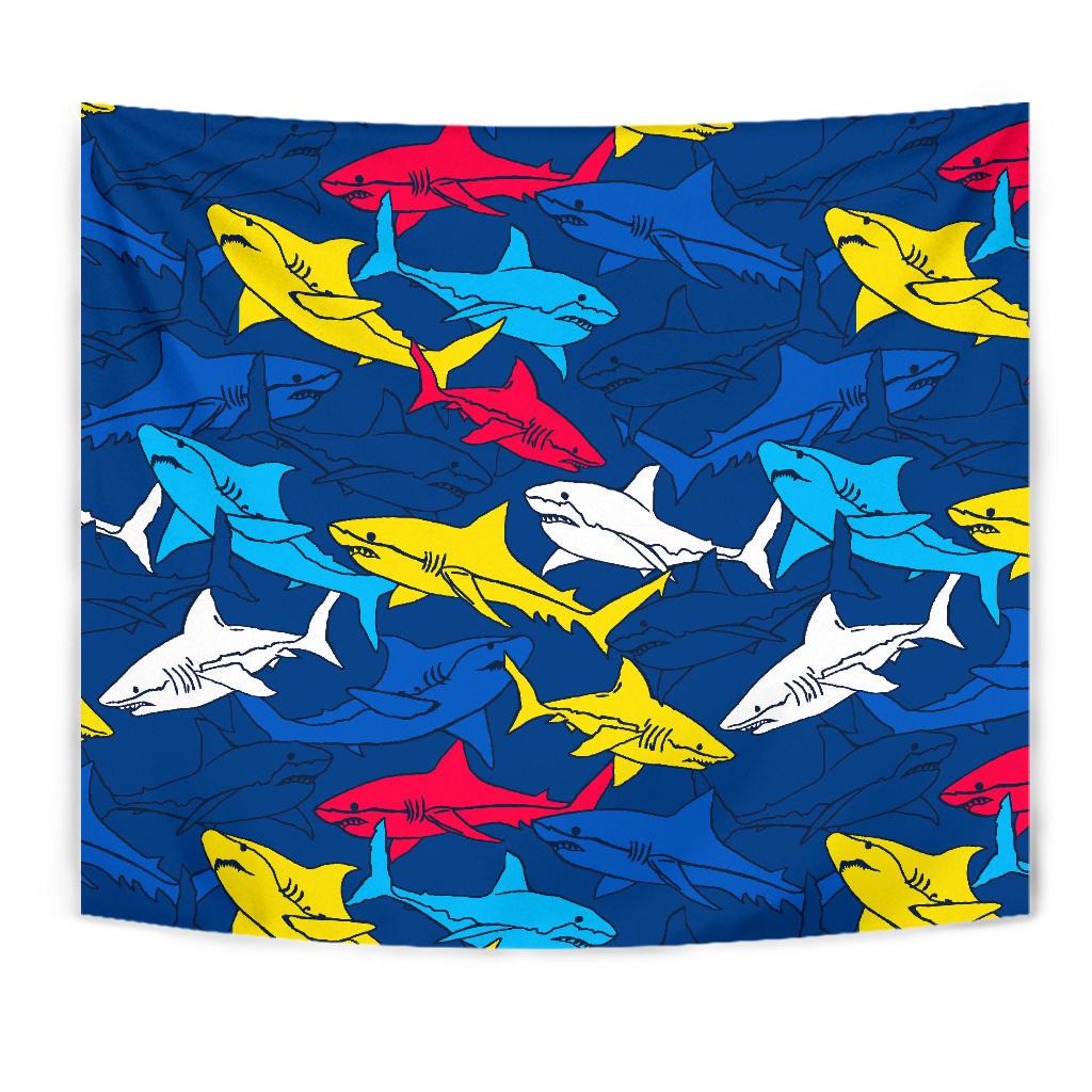 Shark Color Pattern Tapestry