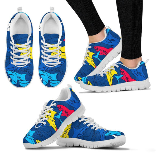 Shark Color Pattern Women Sneakers
