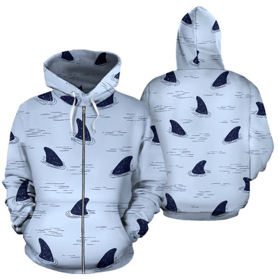 Shark Fin All Over Zip Up Hoodie