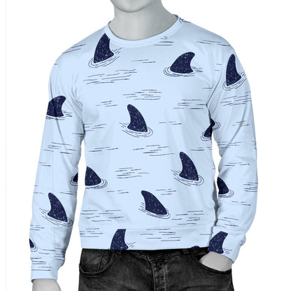 Shark Fin Men Crewneck Sweatshirt