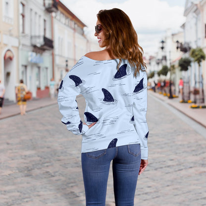 Shark Fin Off Shoulder Sweatshirt