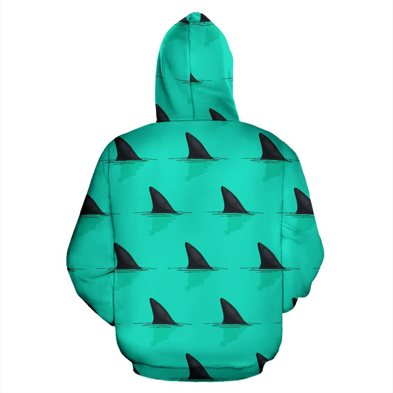Shark Fin Pattern All Over Print Hoodie