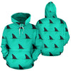 Shark Fin Pattern All Over Print Hoodie