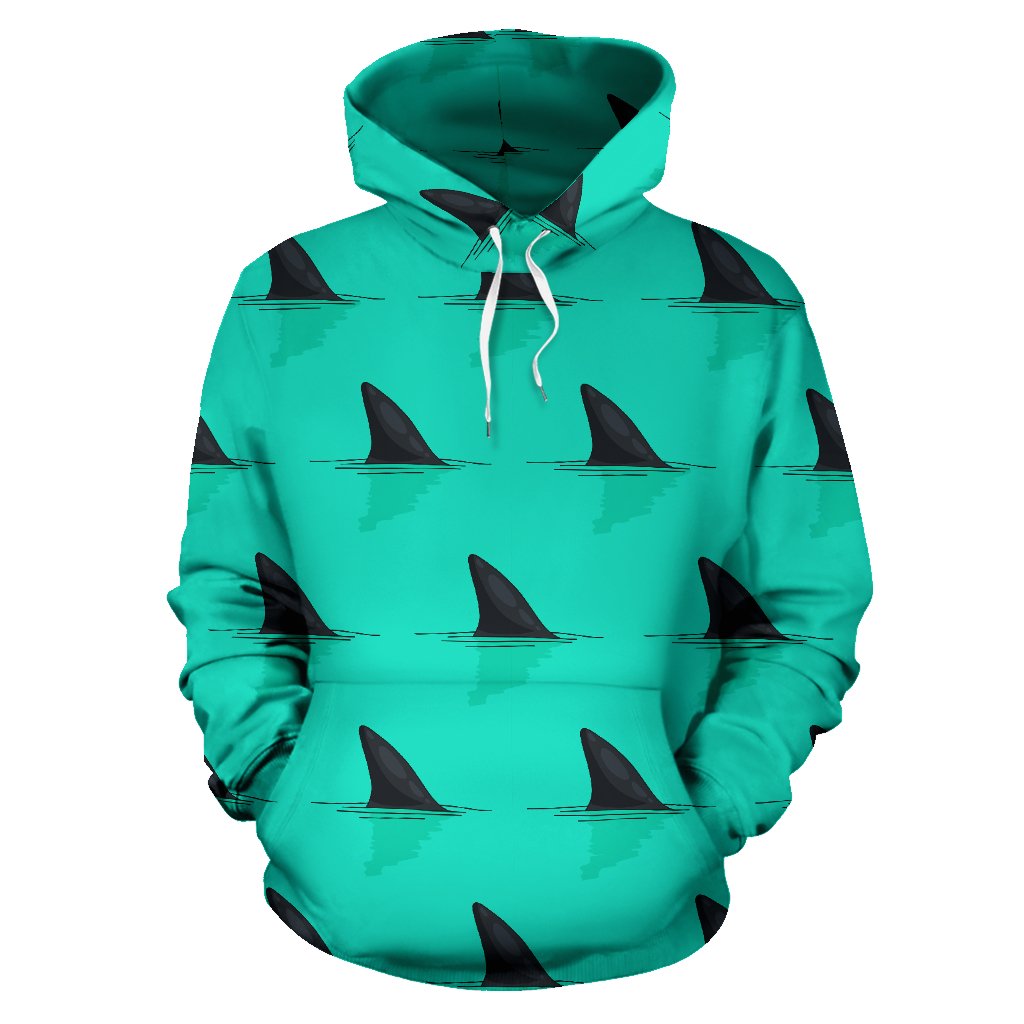 Shark Fin Pattern All Over Print Hoodie