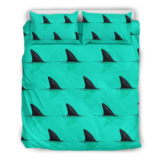 Shark fin pattern duvet cover bedding set