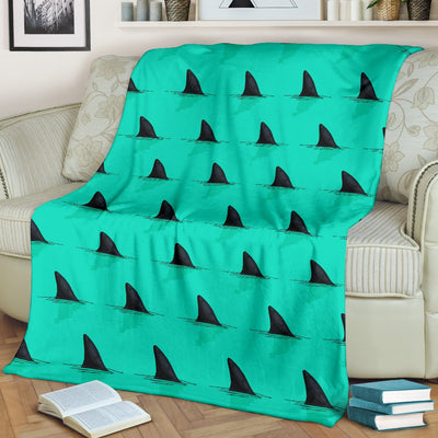 Shark Fin Pattern Fleece Blanket