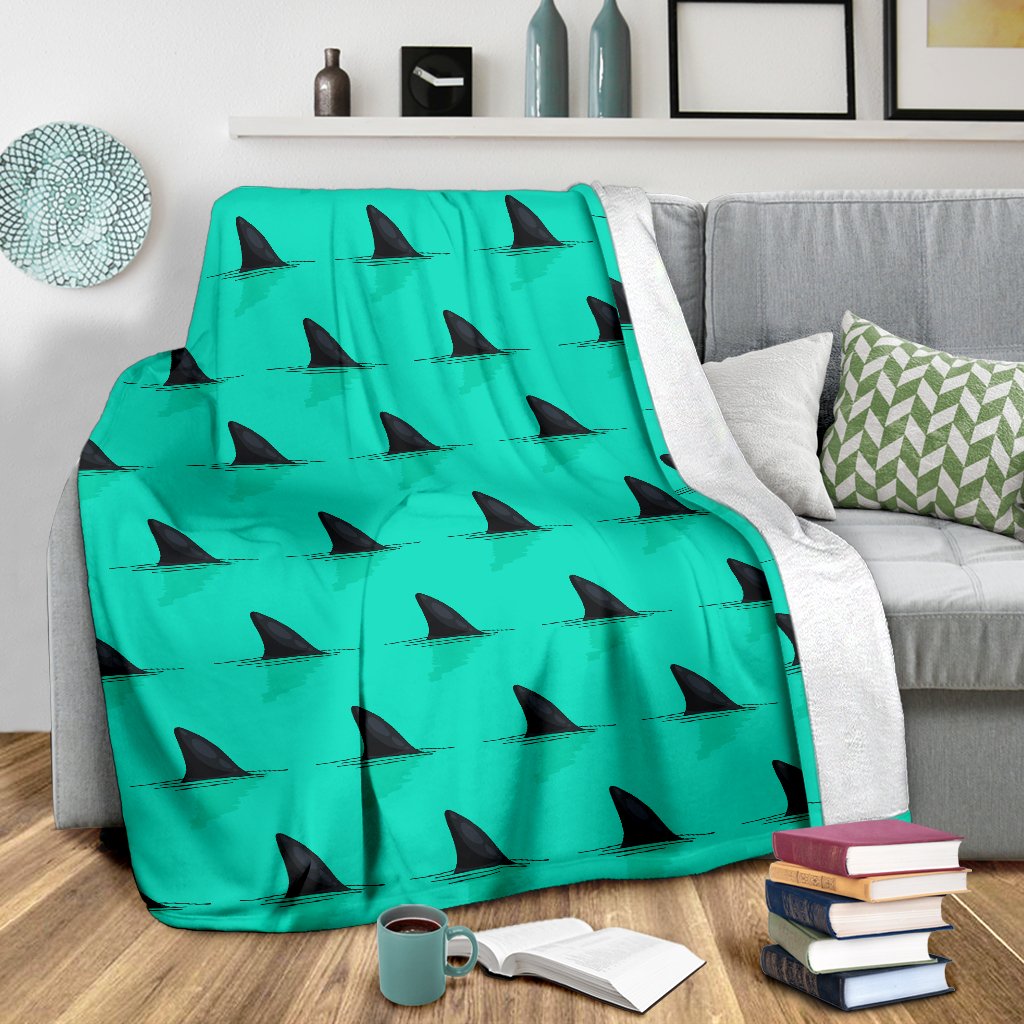 Shark Fin Pattern Fleece Blanket