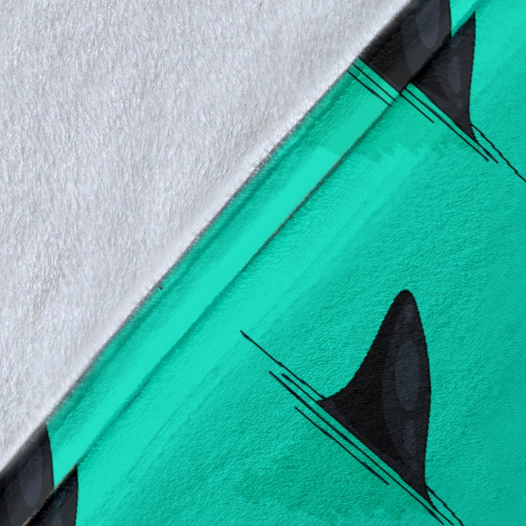 Shark Fin Pattern Fleece Blanket
