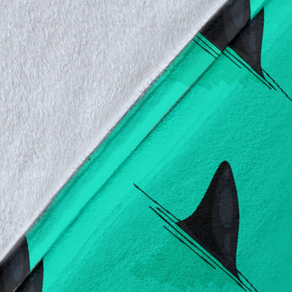Shark Fin Pattern Fleece Blanket