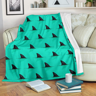 Shark Fin Pattern Fleece Blanket