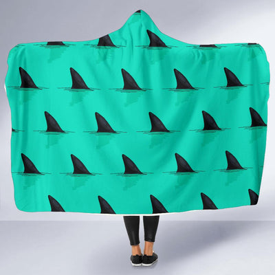 Shark Fin Pattern Hooded Blanket-JORJUNE.COM