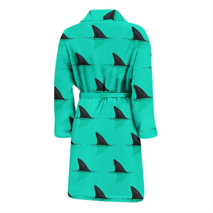 Shark Fin Pattern Men Bath Robe