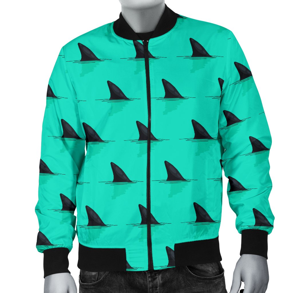 Shark Fin Pattern Men Casual Bomber Jacket