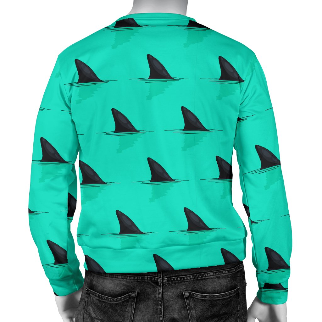 Shark Fin Pattern Men Crewneck Sweatshirt