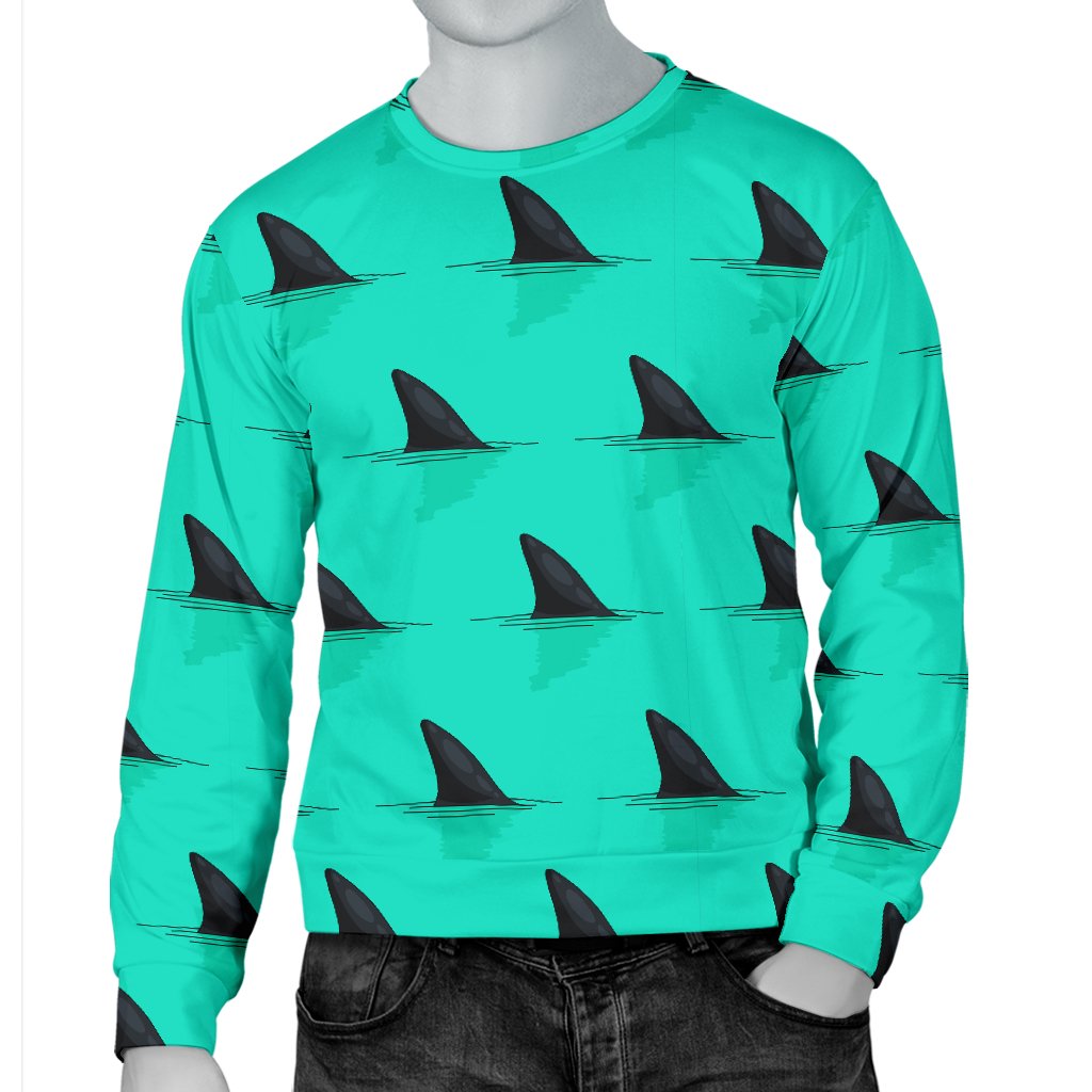 Shark Fin Pattern Men Crewneck Sweatshirt