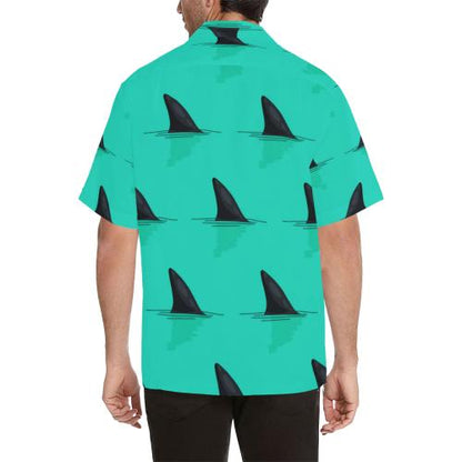 Shark Fin Pattern Men Hawaiian Shirt