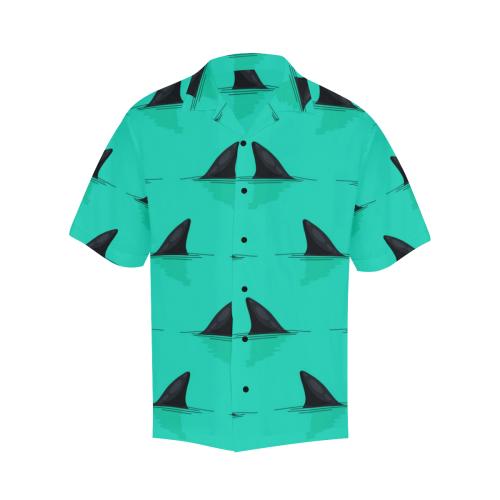 Shark Fin Pattern Men Hawaiian Shirt