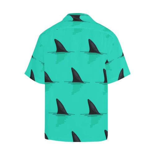 Shark Fin Pattern Men Hawaiian Shirt