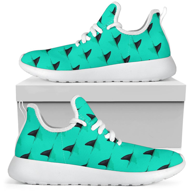 Shark Fin Pattern Mesh Knit Sneakers Shoes