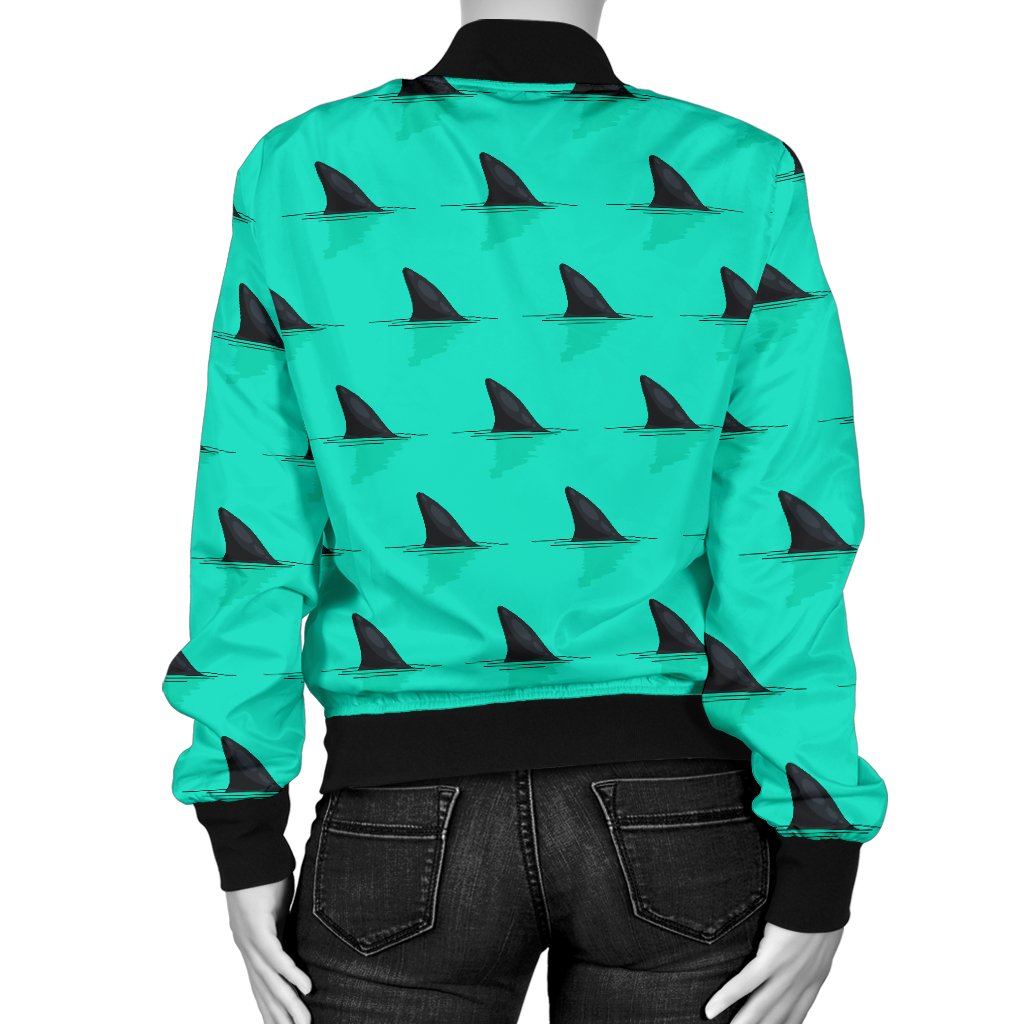 Shark Fin Pattern Women Casual Bomber Jacket