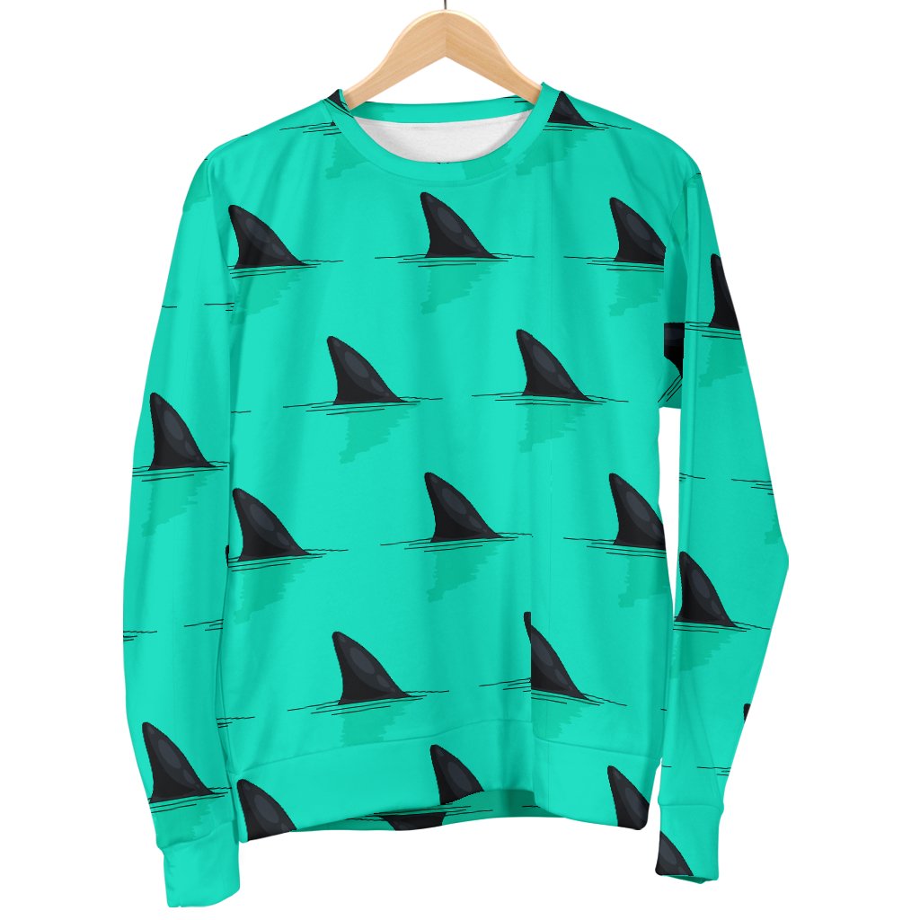 Shark Fin Pattern Women Crewneck Sweatshirt
