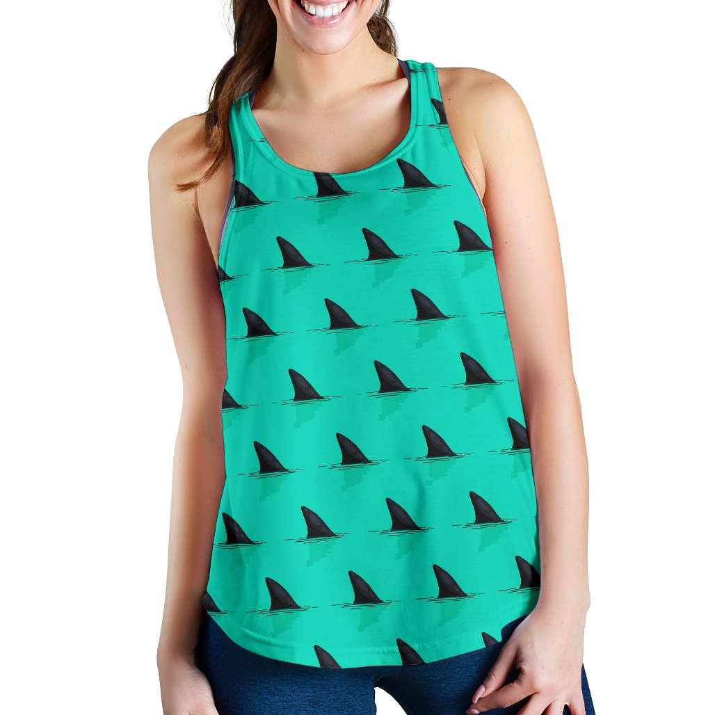 Shark Fin Pattern Women Racerback Tank Top