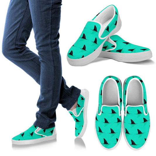 Shark Fin Pattern Women Slip On Shoes