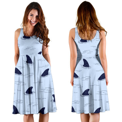 Shark Fin Sleeveless Mini Dress