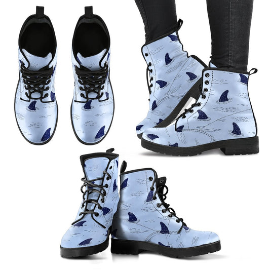 Shark Fin Women Leather Boots