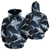 Shark Print Pattern All Over Print Hoodie