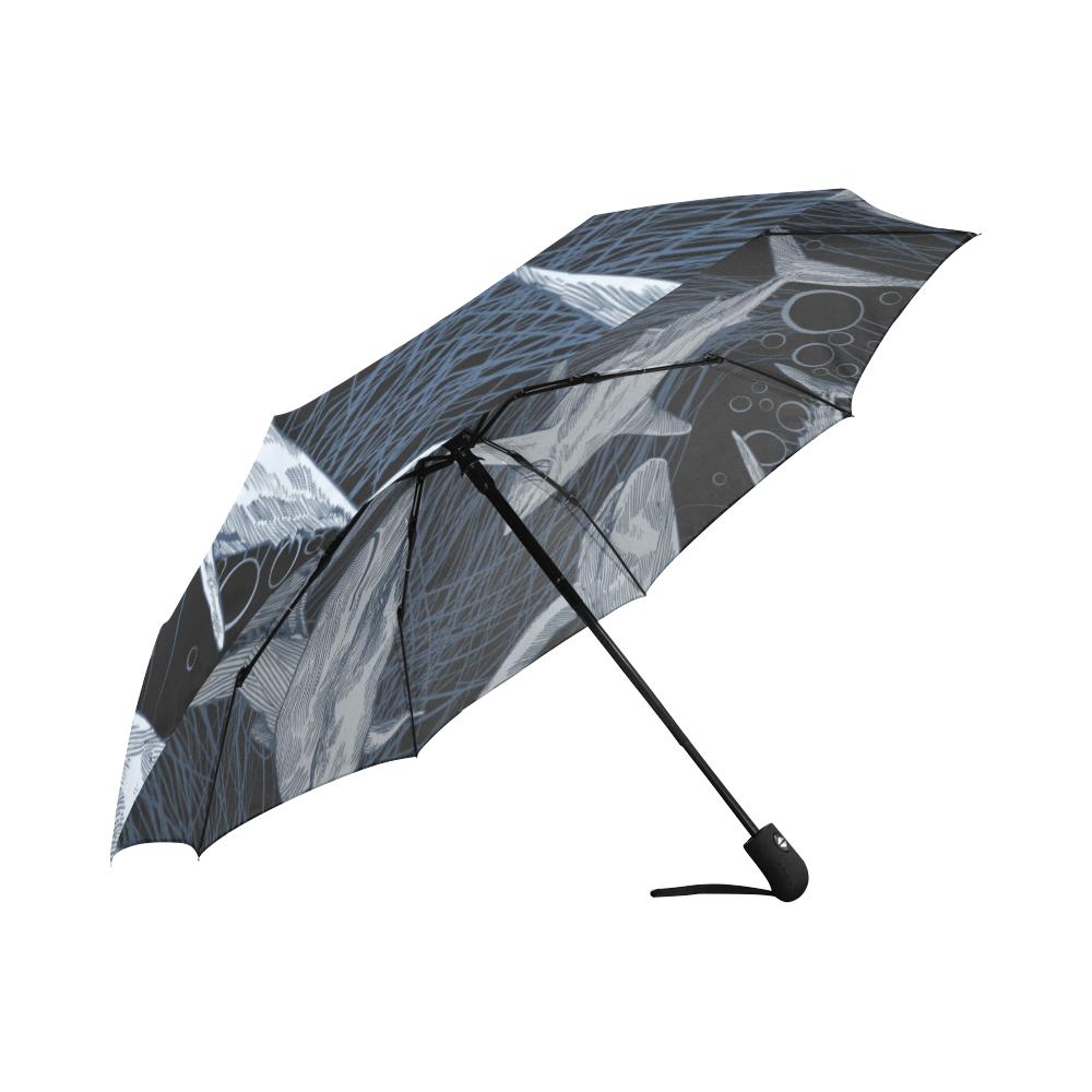 Shark Print Pattern Automatic Foldable Umbrella