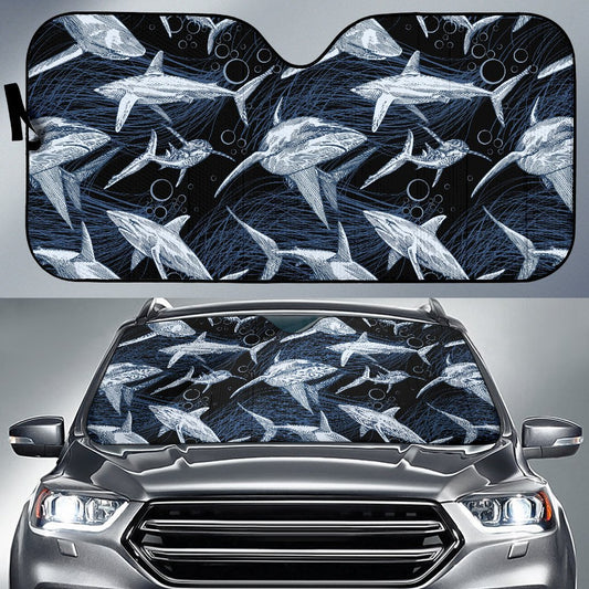 Shark Print Pattern Car Sun Shade-JorJune