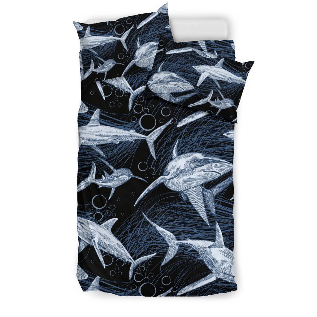 Shark Print Pattern Duvet Cover Bedding Set