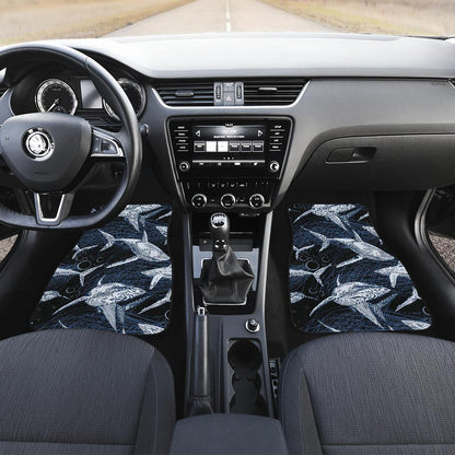 Shark Print Pattern Front and Back Car Floor Mats