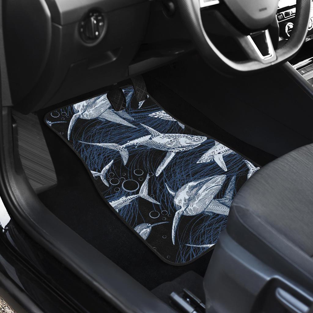 Shark Print Pattern Front and Back Car Floor Mats
