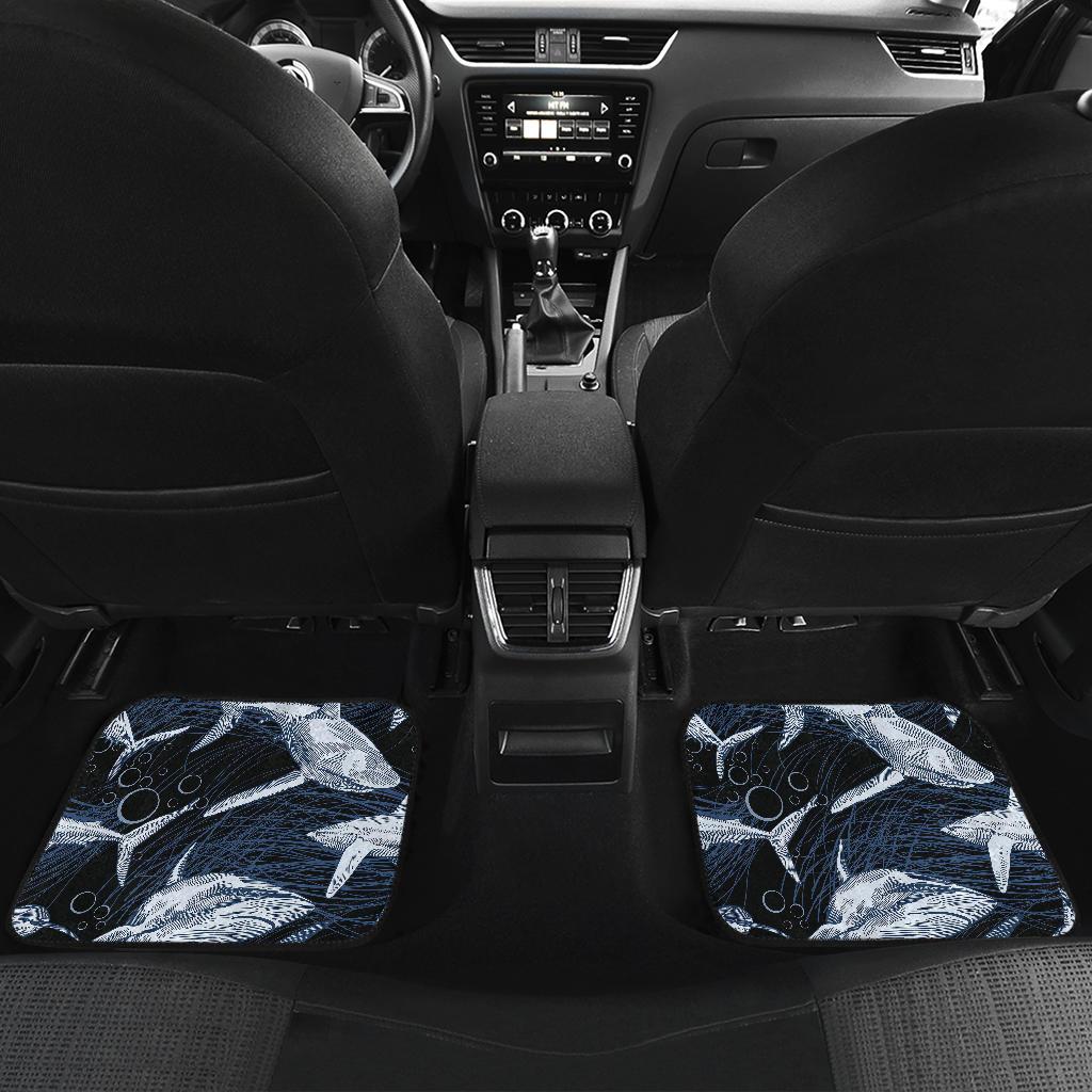 Shark Print Pattern Front and Back Car Floor Mats