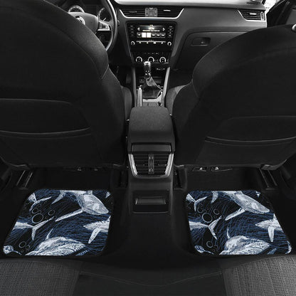 Shark Print Pattern Front and Back Car Floor Mats